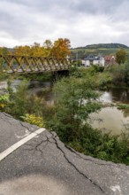 Temporary bridges across the Ahr, in the Ahr Valley, after the flood of July 2021, built by the
