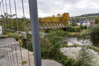 Temporary bridges across the Ahr, in the Ahr Valley, after the flood of July 2021, built by the