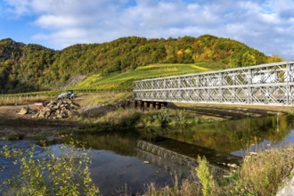 Temporary bridges over the Ahr, in the Ahr Valley, after the flood of July 2021, built by the