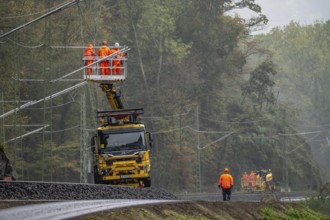 Reconstruction in the Ahr Valley, after the flood of July 2021, restoration of the railway