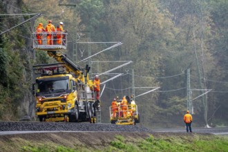 Reconstruction in the Ahr Valley, after the flood of July 2021, restoration of the railway