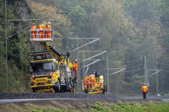 Reconstruction in the Ahr Valley, after the flood of July 2021, restoration of the railway