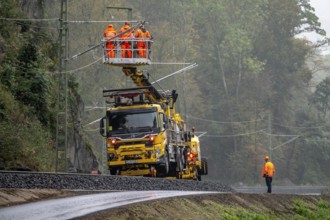 Reconstruction in the Ahr Valley, after the flood of July 2021, restoration of the railway