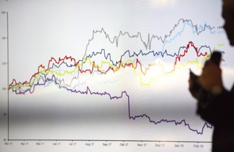 ITA Italy Castelfalfi speaker in front of a curve chart during an event for tourism managers