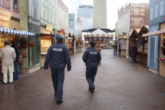 Berlin 2010-11-24 Police officers tour the Christmas market on Alexanderplatz. DEU, Berlin