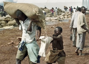 TZA Tanzania scene in the Benaco Camp refugee camp, to which up to 500, 000 Rwandan Tutsis fled the