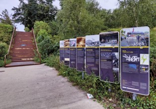 Information boards about York Bridges, Yorkstraße, Schöneberg, Berlin, Germany