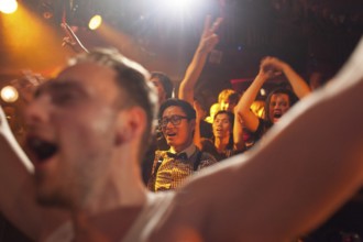 DEU Germany Germany Berlin Fans of the Burmese punk band Side Effect during their performance at