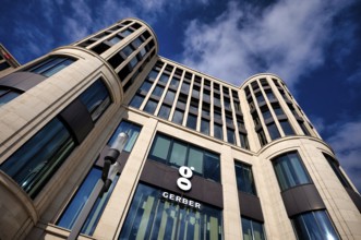 Exterior view of Das Gerber shopping center, Logo, Stuttgart, Baden-Württemberg, Germany