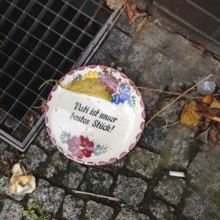 DEU Germany Germany Berlin Abandoned plate on a street in Berlin-Schöneberg