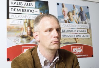 Germany Jamel NPD politician Stefan Köster during an interview at his party office