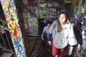 DEU Berlin Visitors to Tacheles Germany Berlin Visitors at the Tacheles building