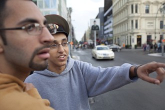 DEU Germany Germany Berlin tourists at Checkpoint Charlie