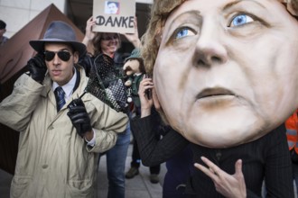 DEU Germany Germany Berlin protest action by Campact against NSA espionage in front of the SPD