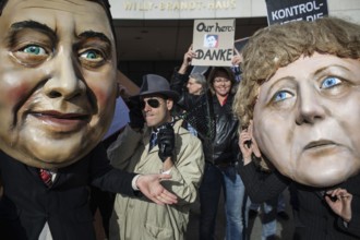 DEU Germany Germany Berlin protest action by Campact against NSA espionage in front of the SPD