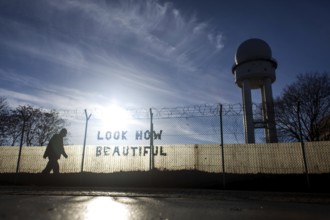 DEU Germany Berlin 'Look how beautiful, 'an installation on the fence of the former Tempelhof