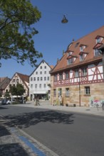 Historic buildings in the old town, half-timbered buildings, Grüner Markt, Fürth, Middle Franconia,