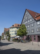 Historic buildings on the market square, slate façade, old town, Fürth, Middle Franconia,