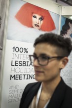 DEU Germany Germany Berlin International Tourism Exchange ITB. Woman at the stand of a provider of