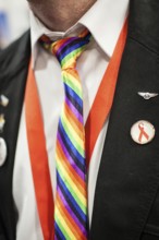 DEU Germany Germany Berlin International Tourism Exchange ITB. Man with rainbow tie