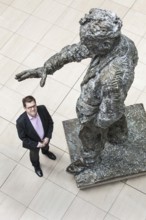 DEU Germany Germany Berlin SPD party vice Ralf Stegner poses with the Willy Brandt memorial at the