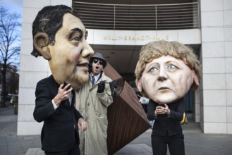 DEU Germany Germany Berlin protest action by Campact against NSA espionage in front of the SPD