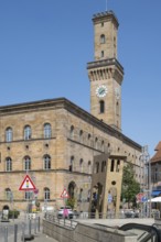 Town Hall and Town Hall Tower, City Center, Fürth, Middle Franconia, Franconia, Bavaria, Germany