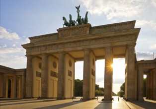 Brandenburg Gate in backlight, Berlin, Germany