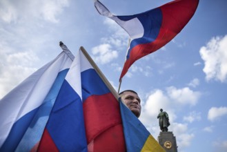 DEU Germany Germany Berlin Pro-Russian demonstration against NATO expansion in Ukraine and for