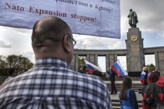 DEU Germany Germany Berlin Pro-Russian demonstration against NATO expansion in Ukraine and for