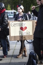 DEU Germany Germany Berlin Pro-Russian demonstration against NATO expansion in Ukraine and for