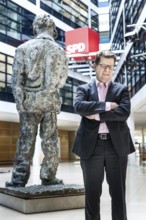 DEU Germany Germany Berlin SPD party vice Ralf Stegner poses with the Willy Brandt memorial at the