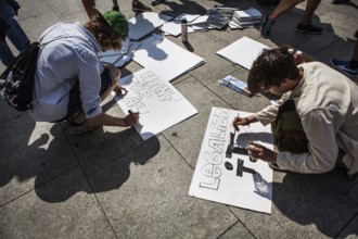 DEU Germany Germany Berlin demonstrators at the Hemp Parade 2014