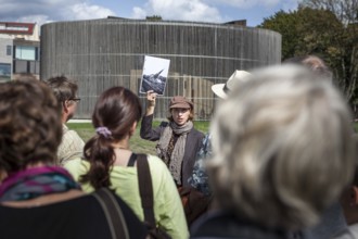 DEU Germany Germany Berlin city guide explains the history of the Wall and the border complex on