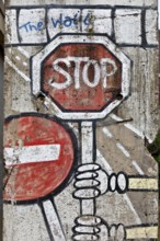 Painted piece of the Berlin Wall, Berlin loves you gift shop, Zimmerstraße, Berlin, Germany