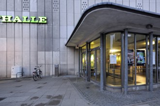 Entrance to the 1950s market hall, Hanover, Lower Saxony, Germany