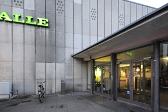 Entrance to the 1950s market hall, Hanover, Lower Saxony, Germany