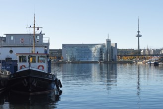 Harbor, Baltic Sea, city view Kiel, Kiel Fjord, shipping traffic, architecture, glass Hörn, wharf,