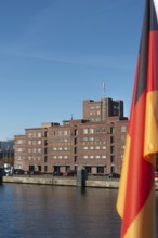 Harbor, Baltic Sea, Kiel Fjord, shipping traffic, wharf, pier, Sartori Berger Speicher, red brick