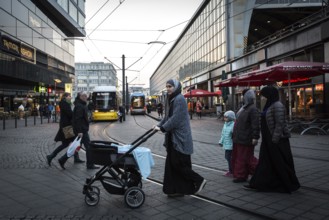 DEU Germany Germany Berlin Muslim woman at Alexanderplatz
