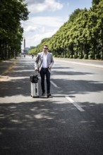 DEU Germany Germany Berlin Pedestrians on June 17 street in Berlin, which is blocked during the