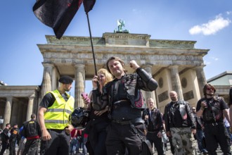 DEU Germany Germany Berlin Members of the Russian rocker group Nightwolves celebrated the 71st