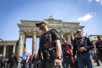 DEU Germany Germany Berlin Members of the Russian rocker group Nightwolves celebrated the 71st
