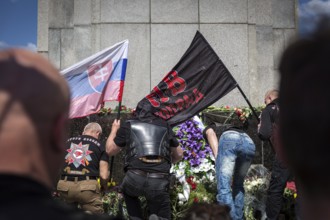 DEU Germany Germany Berlin Members of the Russian rocker group Nightwolves celebrated the 71st