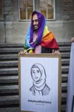 DEU Germany Germany Berlin Protest rally against intolerance of wearing headscarves and the ban on
