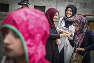 DEU Germany Germany Berlin Protest rally against intolerance of wearing headscarves and the ban on