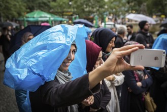 DEU Germany Germany Berlin Protest rally against intolerance of wearing headscarves and the ban on