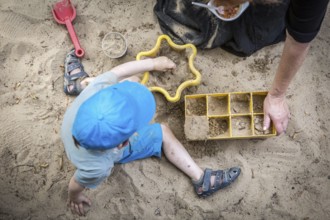 DEU Germany Germany Berlin Summer party at the Northwest daycare center on Prager Platz. Sandbox