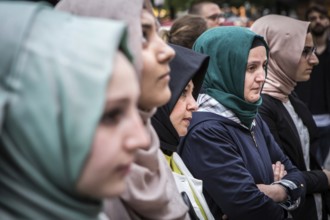 DEU Germany Germany Berlin Protest rally against intolerance of wearing headscarves and the ban on