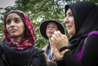 DEU Germany Germany Berlin Protest rally against intolerance of wearing headscarves and the ban on